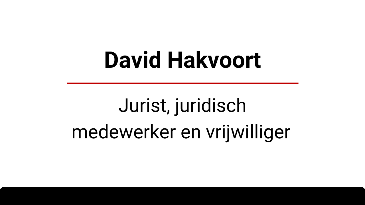 David hakvoort Jurist Juridisch medewerker en vrijwilliger